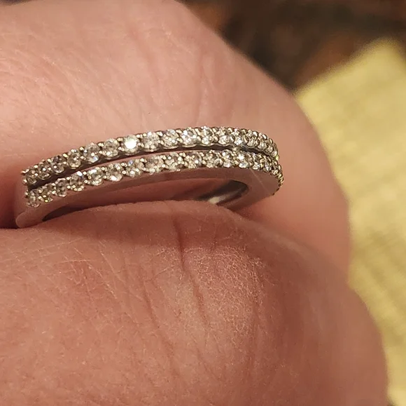 Silver Pave Eternity Band - Picture 2 of 4